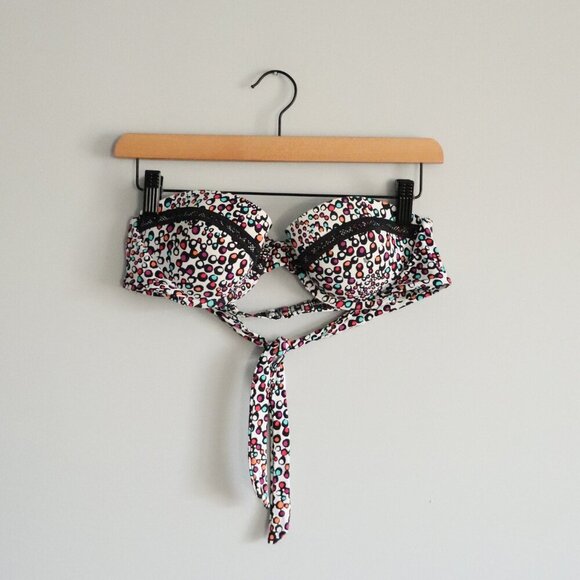 Lole Women's Sz M Multicolored Bandeau Strapless Bikini Swim Summer Top - Picture 1 of 11
